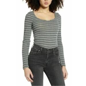 PST by Project Social T Women's Charcoal and Black Kimora Sweetheart Top Large